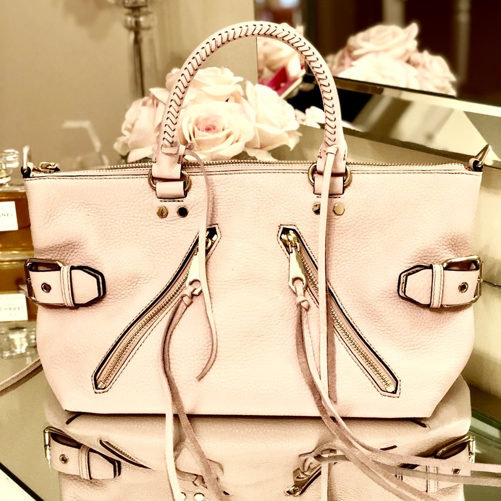 Rebecca Minkoff Moto Satchel Bag - Baby Pink